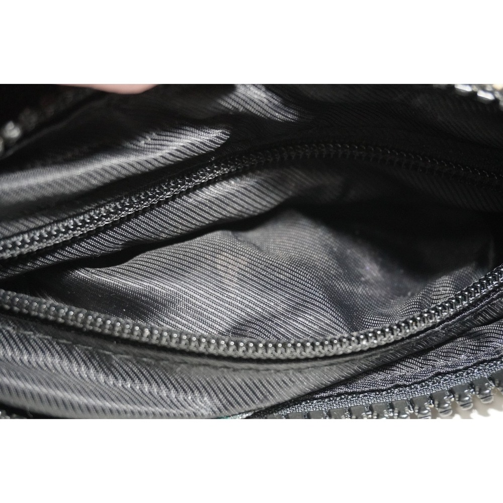 Lauren Ralph Lauren Plaid Houndsooth Beige Nylon Shoulder Bag Silver Buckles - Picture 12 of 12